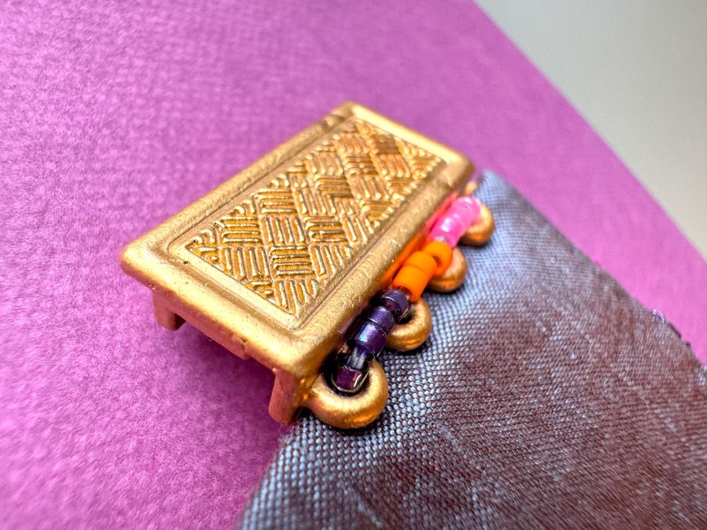 Exclusive bracelet in bright tropical colors created from beads, sequins and textile in volume beading and embroidery techniques  - Ornamentico shop