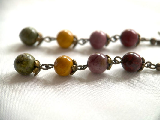 Handmade earrings with stones "Spheres" - Ornamentico shop