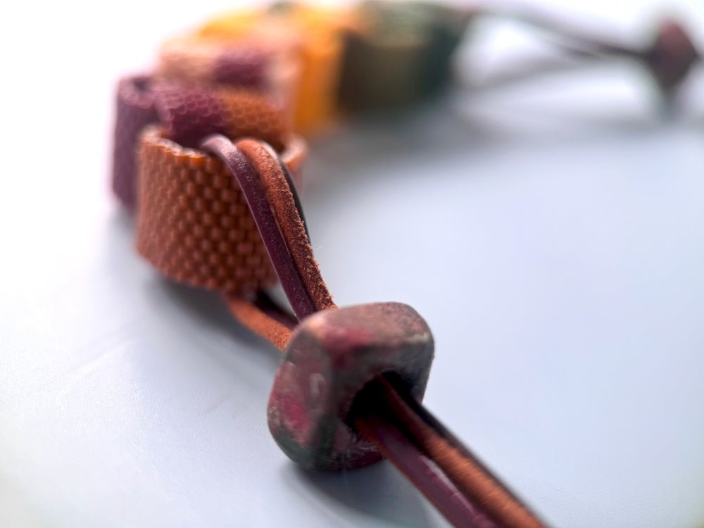Handmade statement beaded necklace inspired by the Indian summer and crafted from Miyuki beads - Ornamentico shop