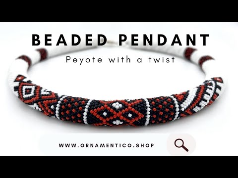 Exclusive handmade necklace "Ukraine" crafted in Peyote stitch style from Miyuki beads - Ornamentico shop
