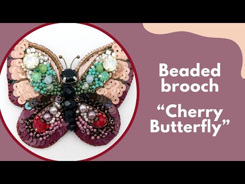 Handmade brooch made of beads, sequins, embroidery and rhinestones - Ornamentico shop