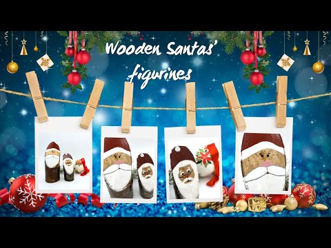 Set of two wooden figurines in the shape of thoughtful Santas - Ornamentico shop