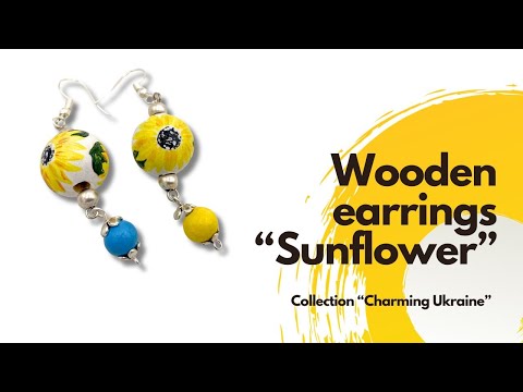 Delicate handmade earrings from wooden beads that have been hand-painted and crafted in a Boho style - Ornamentico shop