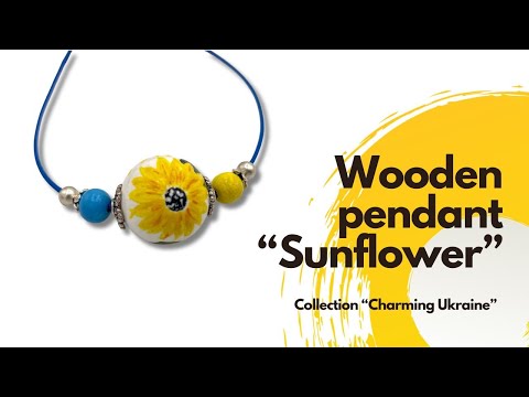 Handmade necklace from hand painted wooden beads crafted in Boho style - Ornamentico shop