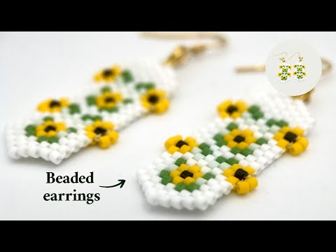 Handmade earrings from beads made in Peyote stitch from Miyuki beads - Ornamentico shop
