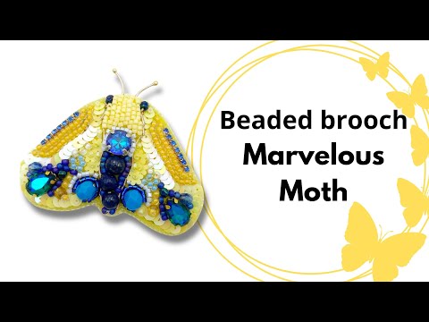 Handmade brooch made of beads, sequins and rhinestones - Ornamentico shop