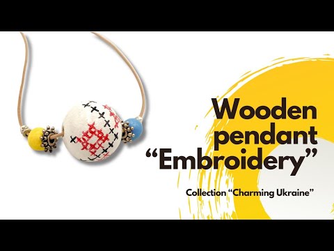 Handmade necklace from hand painted wooden beads crafted in Boho style - Ornamentico shop
