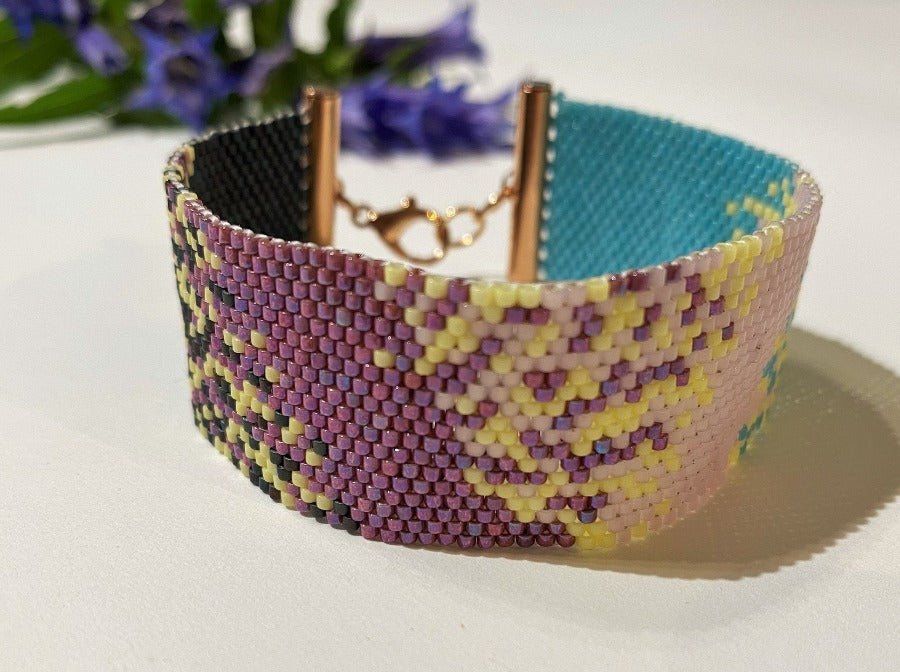 Bracelet from beads Miyuki is crafted using Peyote technique. "Tokyo Lights" collection - Ornamentico shop