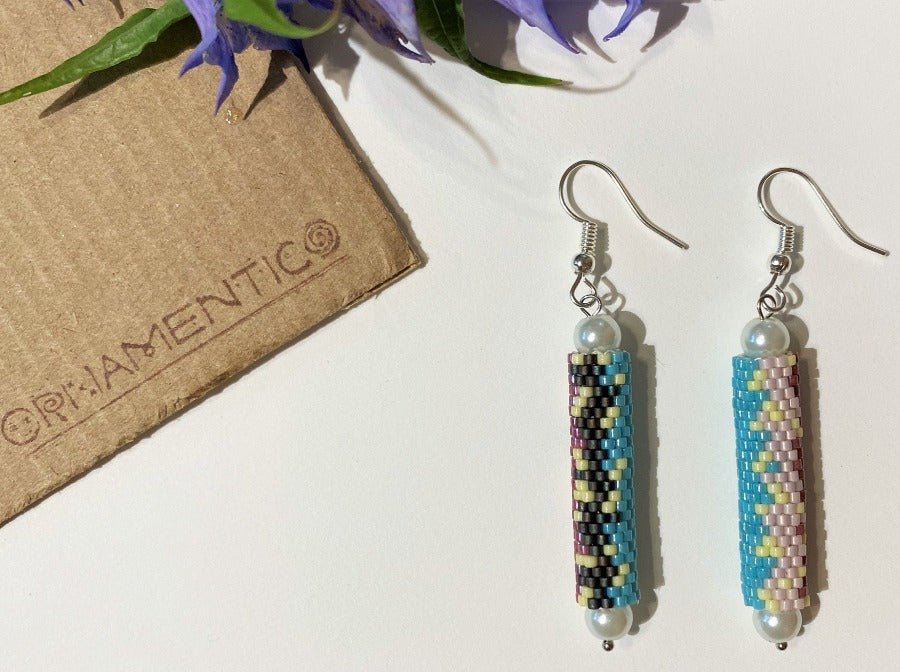 Light and stylish handmade earrings from beads Miyuki are crafted using Peyote technique - Ornamentico shop