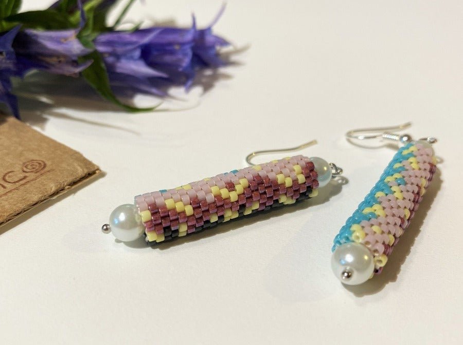 Light and stylish handmade earrings from beads Miyuki are crafted using Peyote technique - Ornamentico shop