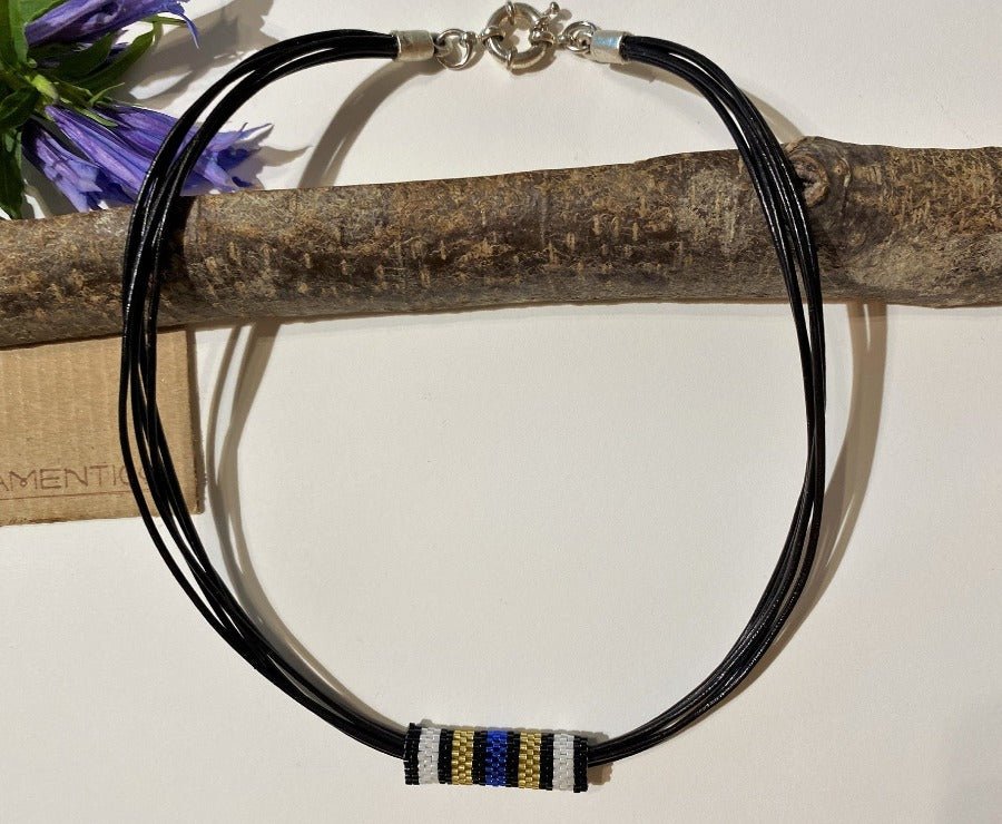 Colorful necklace from beads Miyuki is hand made using Peyote technique - Ornamentico shop