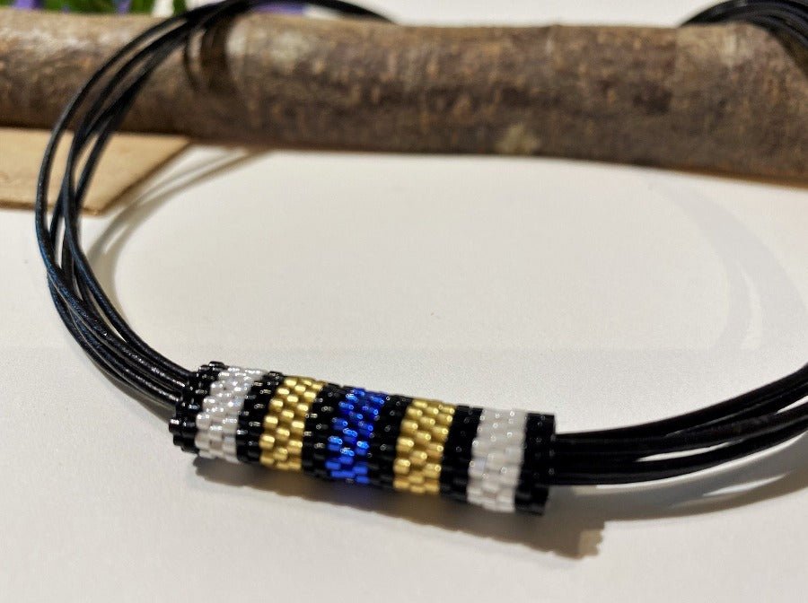 Colorful necklace from beads Miyuki is hand made using Peyote technique | Ornamentico shop