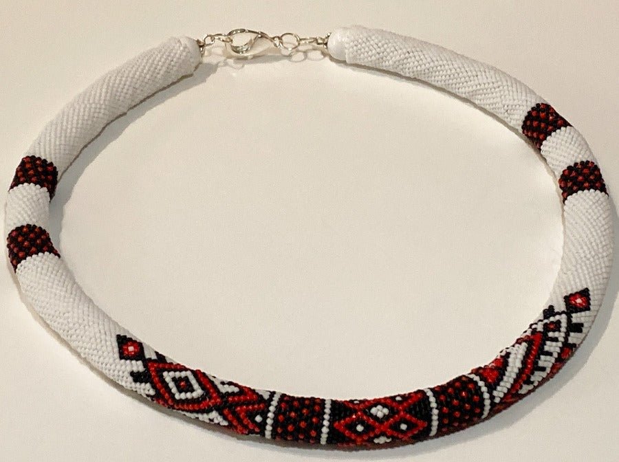 Exclusive handmade necklace "Ukraine" crafted in Peyote stitch style from Miyuki beads - Ornamentico shop