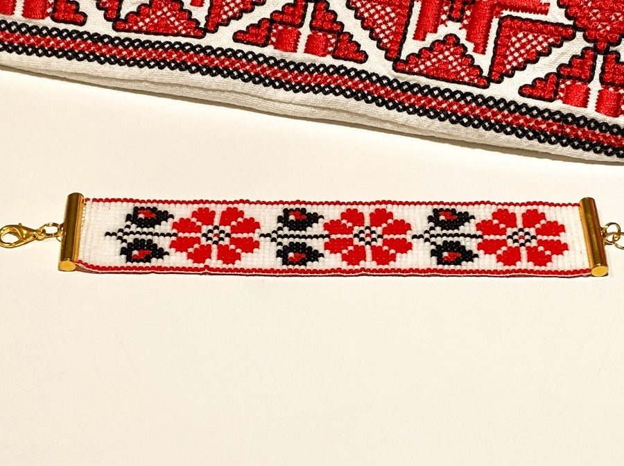 Handmade bracelet from beads crafted in weaved technique from Miyuki beads - Ornamentico shop