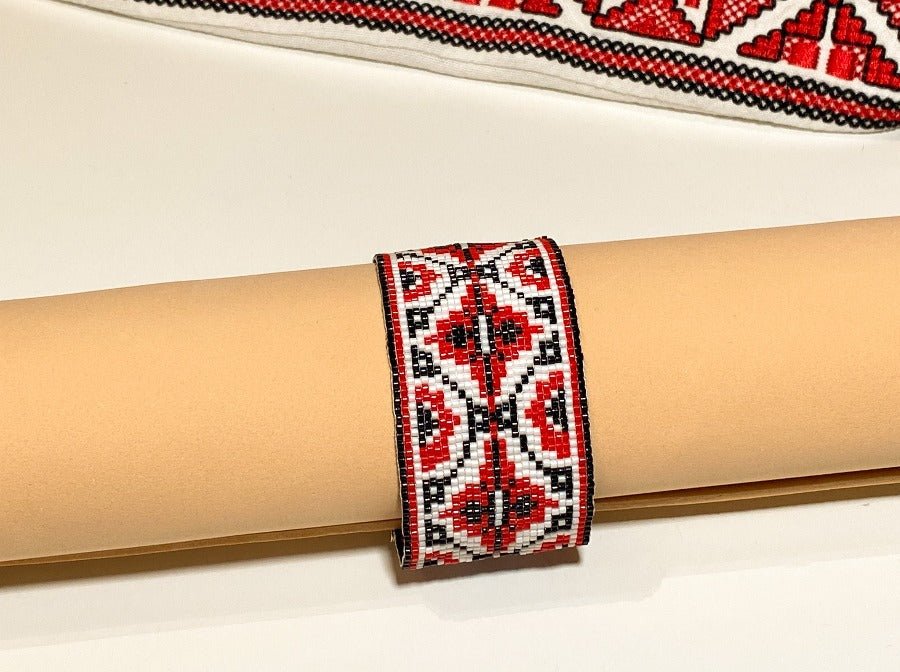 Soft handmade bracelet from beads crafted in weaved technique from Miyuki beads - Ornamentico shop