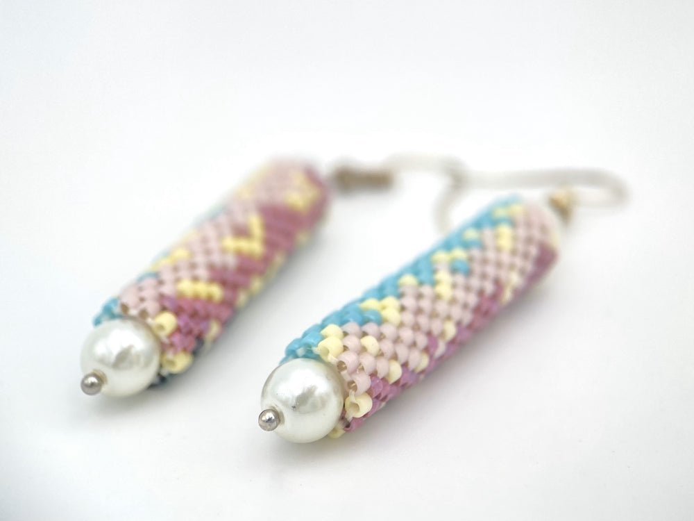 Light and stylish handmade earrings from beads Miyuki are crafted using Peyote technique - Ornamentico shop