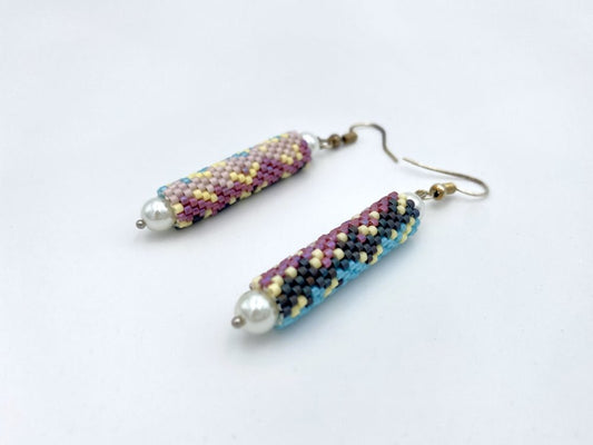 Light and stylish handmade earrings from beads Miyuki are crafted using Peyote technique - Ornamentico shop
