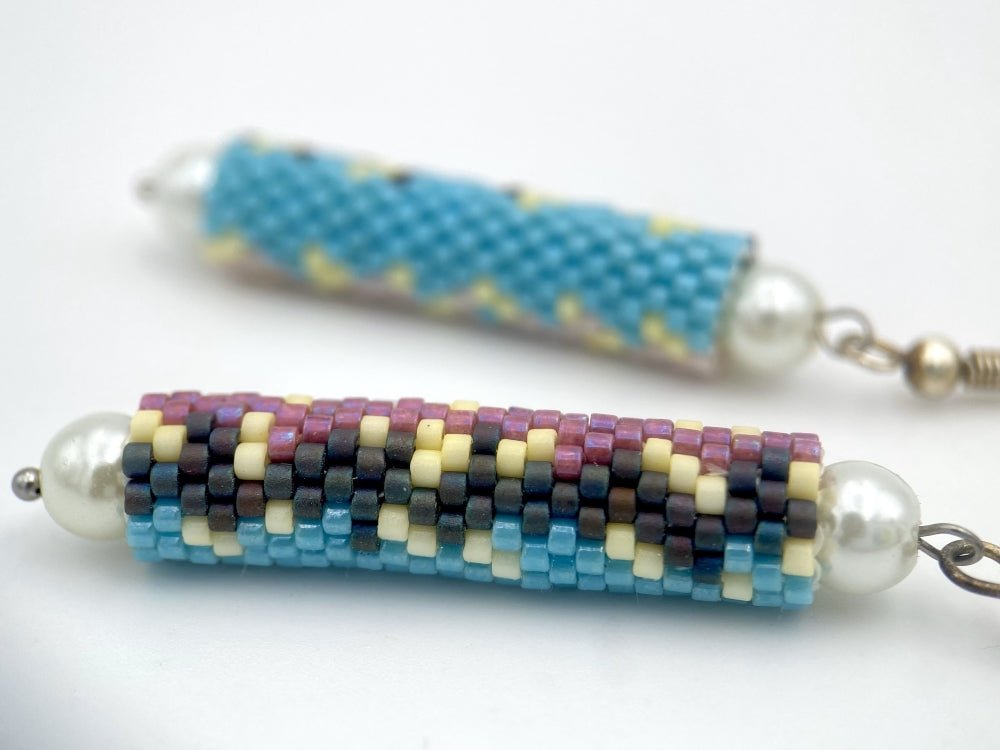 Light and stylish handmade earrings from beads Miyuki are crafted using Peyote technique - Ornamentico shop
