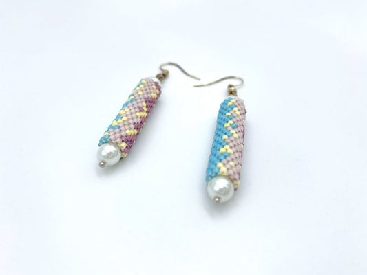 Light and stylish handmade earrings from beads Miyuki are crafted using Peyote technique - Ornamentico shop