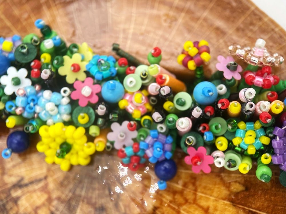 Exclusive wooden pendant with floral sculptural beading - Ornamentico Group