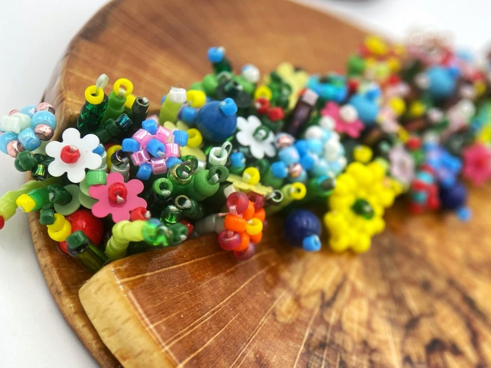 Exclusive wooden pendant with floral sculptural beading - Ornamentico Group