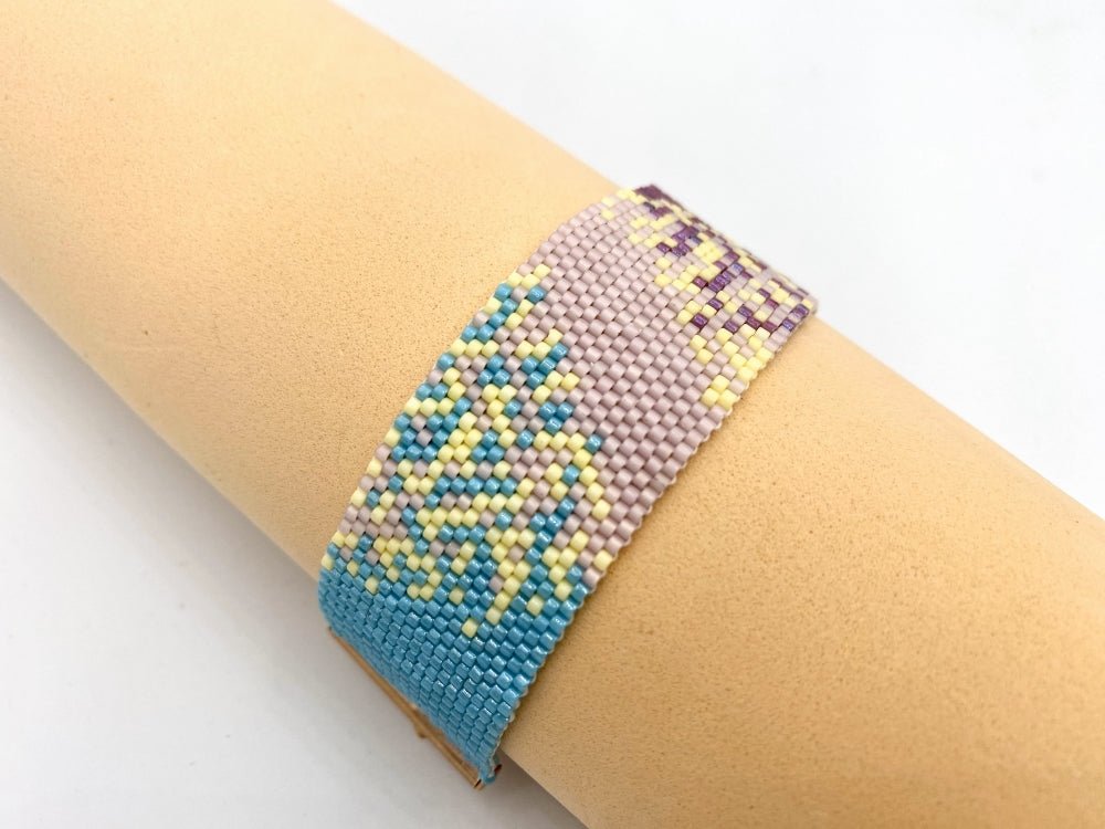 Bracelet from beads Miyuki is crafted using Peyote technique. "Tokyo Lights" collection - Ornamentico shop