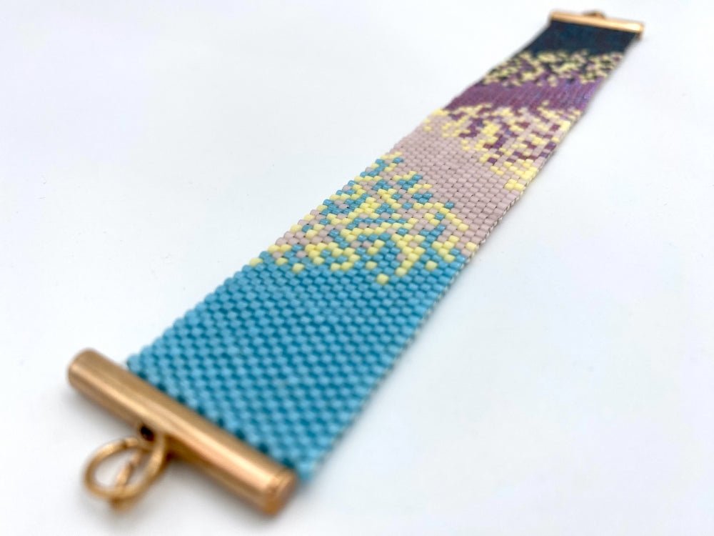 Bracelet from beads Miyuki is crafted using Peyote technique. "Tokyo Lights" collection - Ornamentico shop