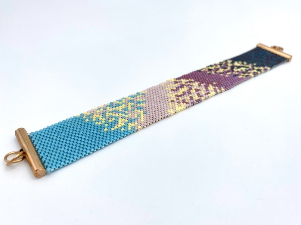 Bracelet from beads Miyuki is crafted using Peyote technique. "Tokyo Lights" collection - Ornamentico shop