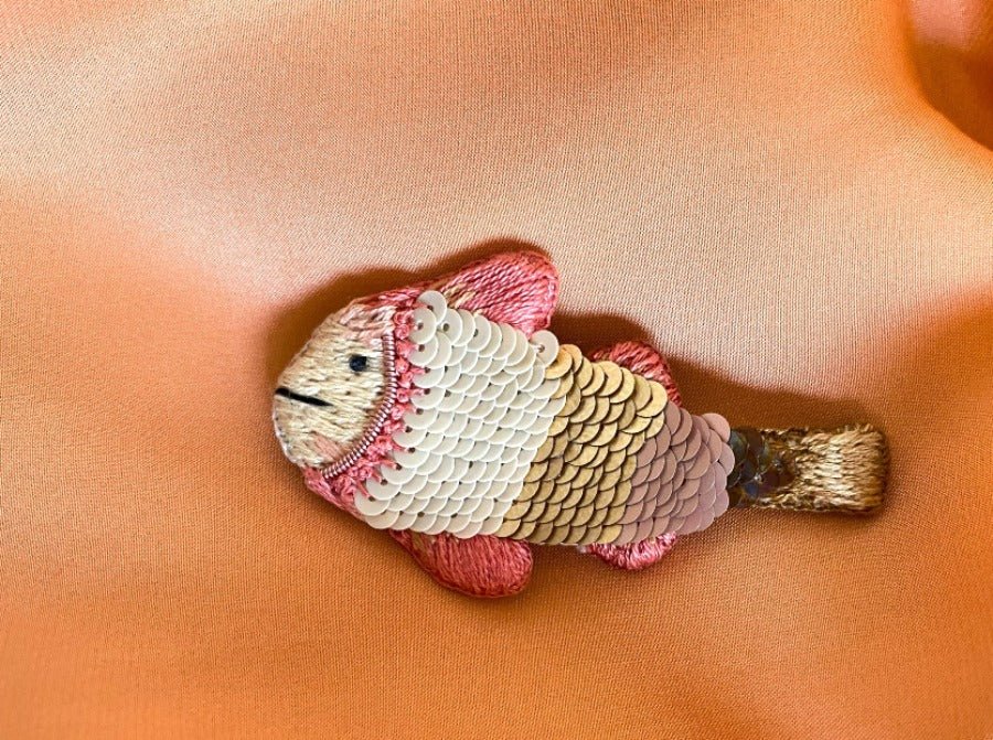Handmade brooch "Jolly Fish" - Ornamentico shop