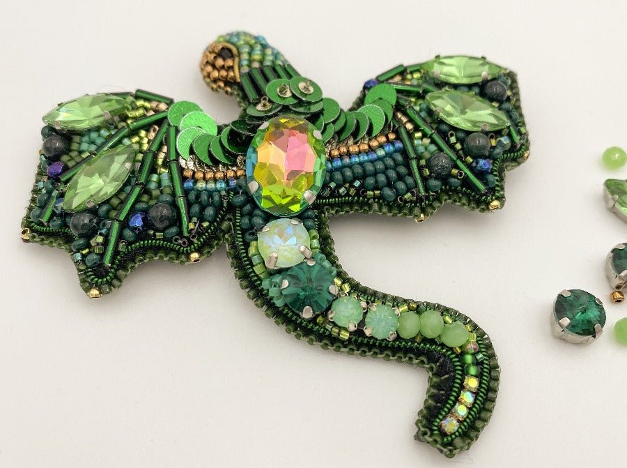 Introducing our handmade brooch in shape of a dragon, perfect for adding a touch of magic to any outfit - Ornamentico shop