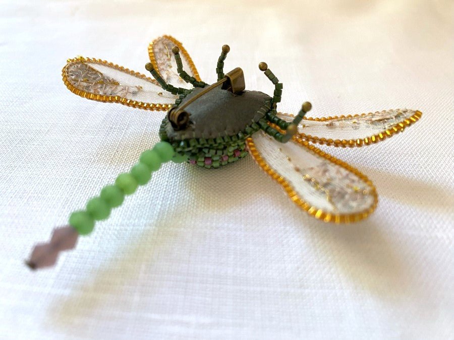 Handmade brooch "Sparkling Dragonfly" - Ornamentico shop