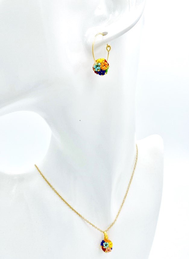 Handmade earrings "Creole flowerbed" from the Miyuki beads - Ornamentico shop