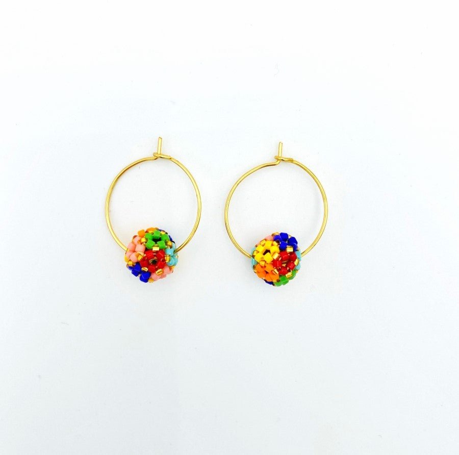 Handmade earrings "Creole flowerbed" from the Miyuki beads - Ornamentico shop