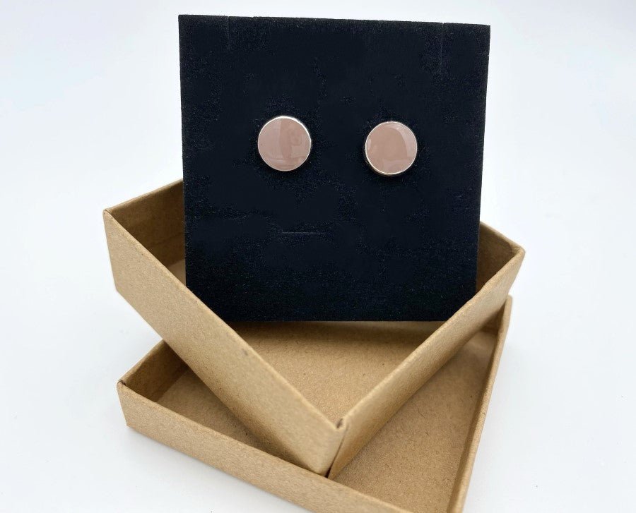 Stud earrings with colorful epoxy inlay. earrings featuring the most popular jewelry colors of 2023- Ornamentico shop