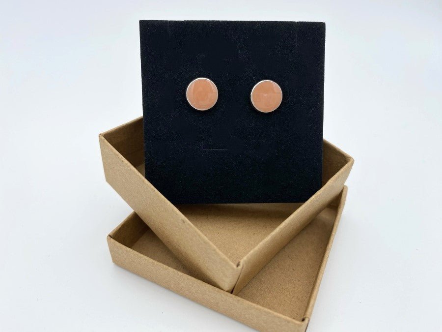 Stud earrings with colorful epoxy inlay. earrings featuring the most popular jewelry colors of 2023- Ornamentico shop