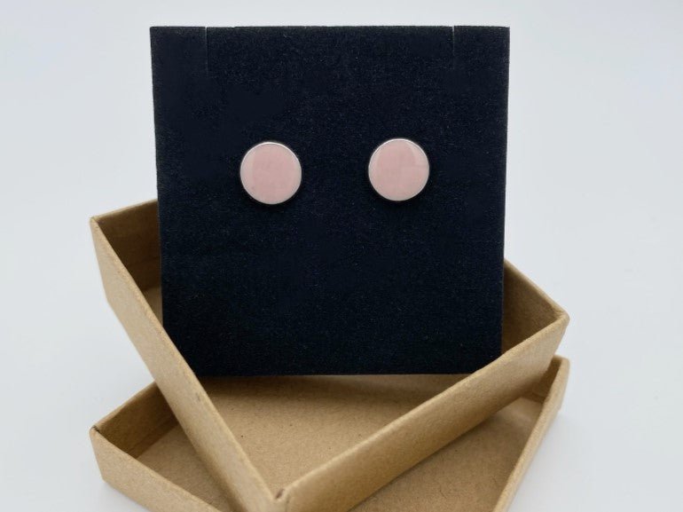 Stud earrings with colorful epoxy inlay. earrings featuring the most popular jewelry colors of 2023- Ornamentico shop