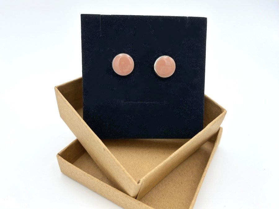 Stud earrings with colorful epoxy inlay. earrings featuring the most popular jewelry colors of 2023- Ornamentico shop