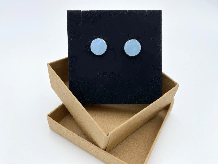 Stud earrings with colorful epoxy inlay. earrings featuring the most popular jewelry colors of 2023- Ornamentico shop