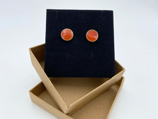 Stud earrings with colorful epoxy inlay. earrings featuring the most popular jewelry colors of 2023- Ornamentico shop