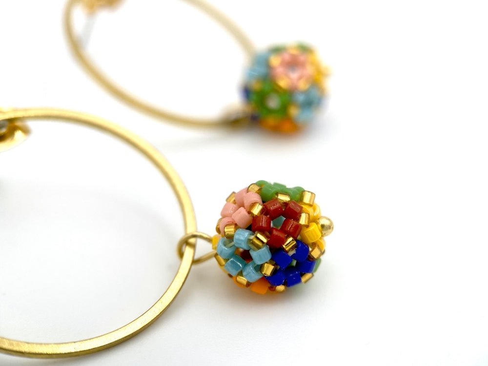 Minimalistic colorful and elegant handmade earrings from Miyuki beads - Ornamentico shop