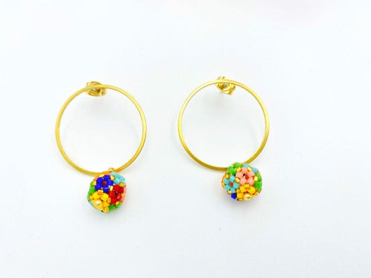 Minimalistic colorful and elegant handmade earrings from Miyuki beads - Ornamentico shop