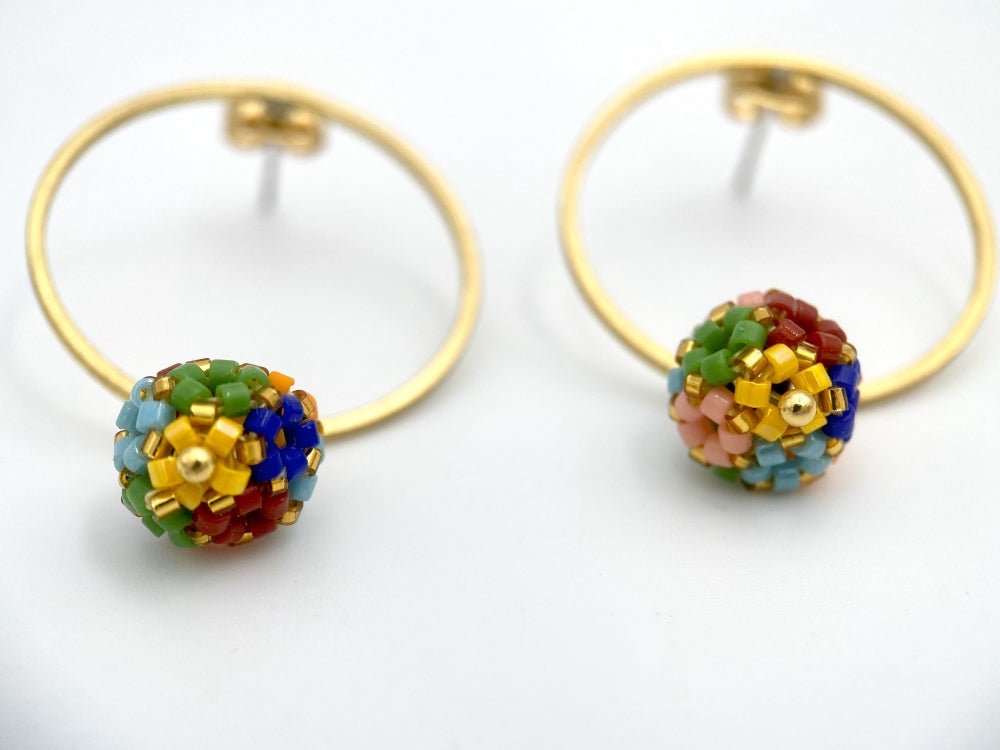 Minimalistic colorful and elegant handmade earrings from Miyuki beads - Ornamentico shop
