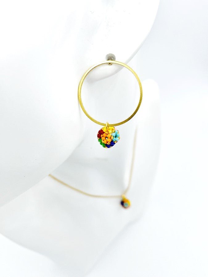 Minimalistic colorful and elegant handmade earrings from Miyuki beads - Ornamentico shop