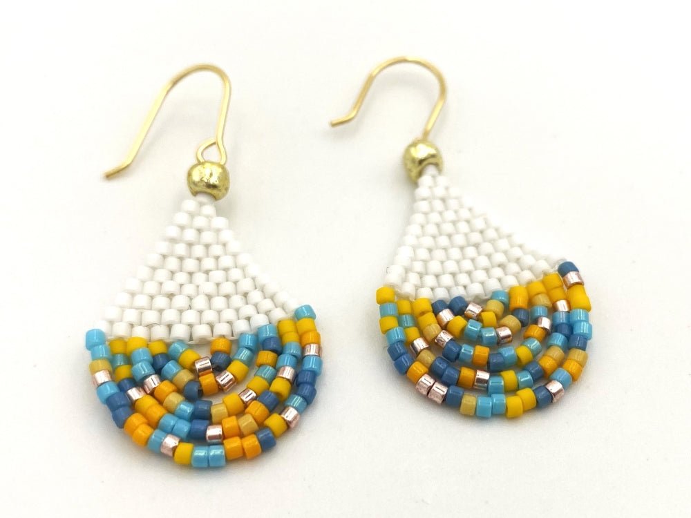 Handmade earrings from beads made in chandelier style. Crafted from Miyuki beads - Ornamentico shop