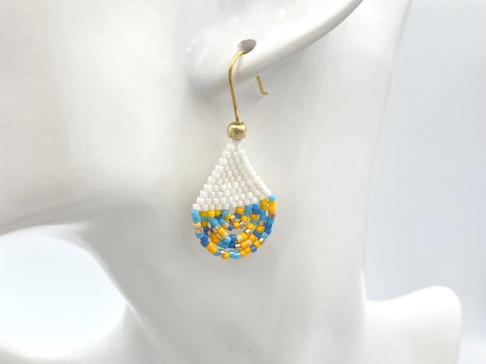 Handmade earrings from beads made in chandelier style. Crafted from Miyuki beads - Ornamentico shop