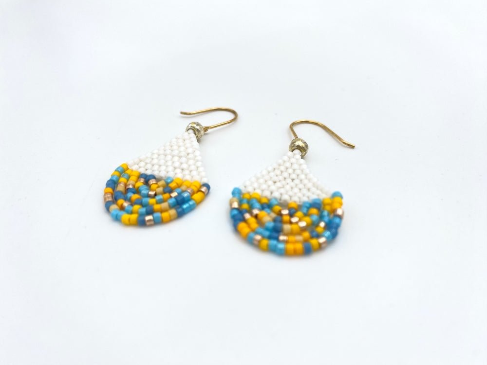 Handmade earrings from beads made in chandelier style. Crafted from Miyuki beads - Ornamentico shop