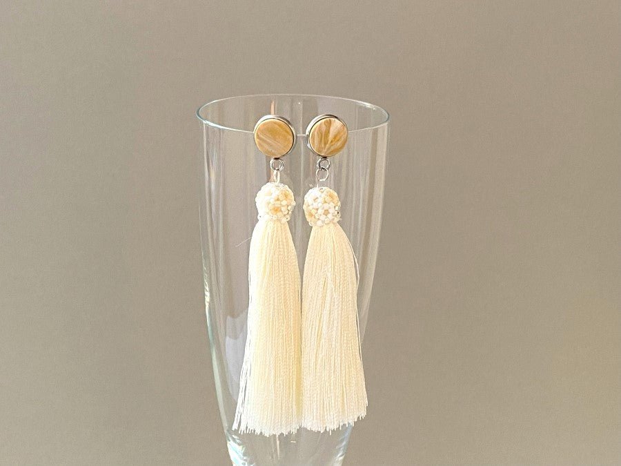 Handmade earrings made with beads, tassels and polymer clay - Ornamentico shop