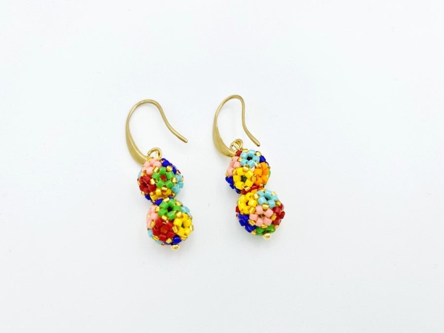 Minimalistic colorful and elegant handmade earrings from Miyuki beads - Ornamentico shop