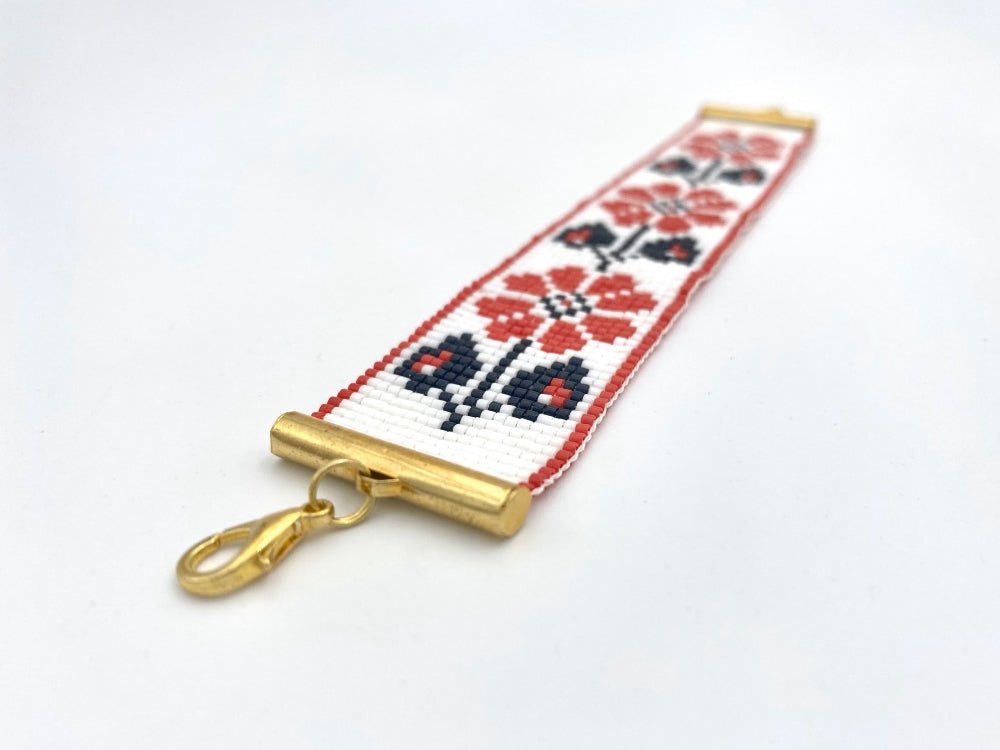 Handmade bracelet from beads crafted in weaved technique from Miyuki beads - Ornamentico shop