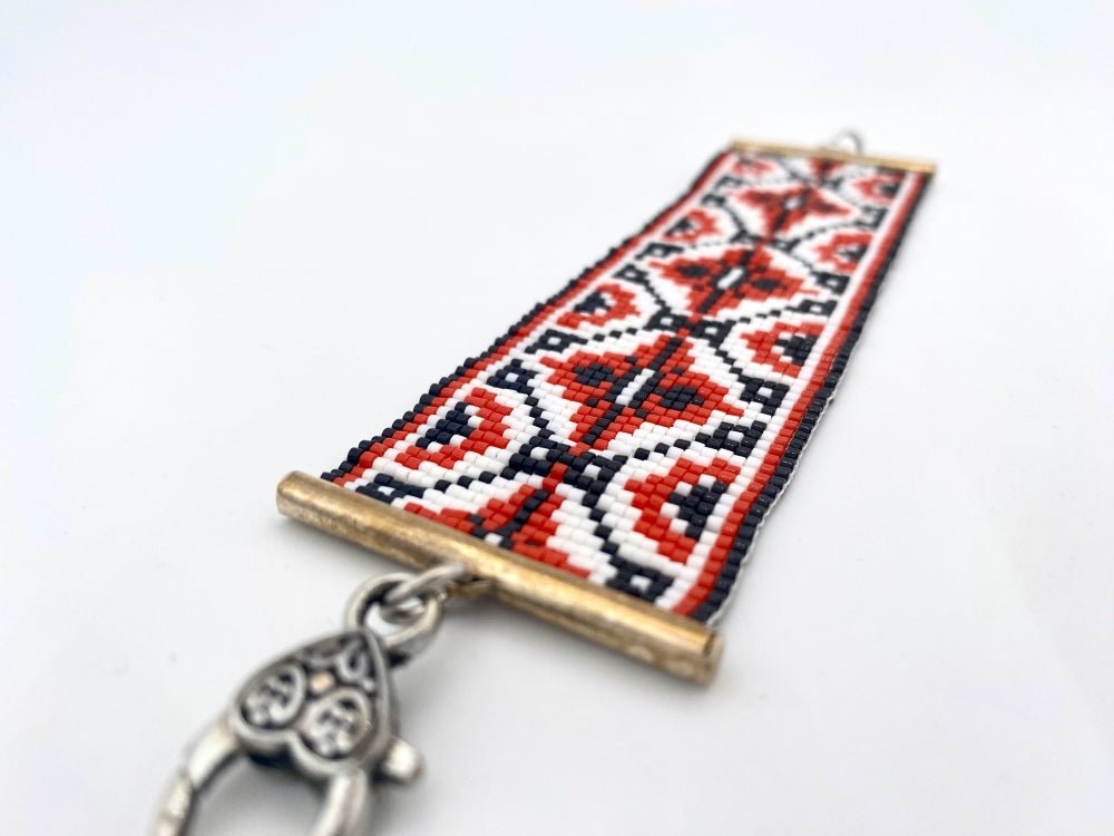 Soft handmade bracelet from beads crafted in weaved technique from Miyuki beads - Ornamentico shop